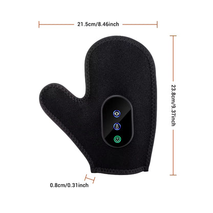 Cordless Heated & Vibrating Massager Glove with Red Light Therapy & Touch Screen